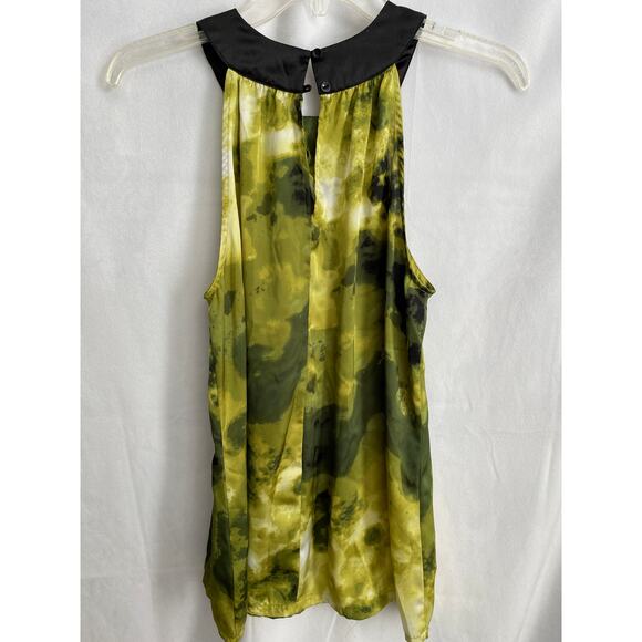 Apt. 9 Chartreuse & Black Sleeveless Round Sequin Collar Blouse Medium - Picture 5 of 10